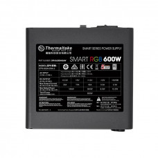 Блок питания Thermaltake ATX 600W Smart RGB 600 80+ (24+4+4pin) APFC 120mm fan color LED 5xSATA RTL
