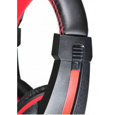 Наушники с микрофоном Оклик HS-L200 черный/красный 2.2м накладные оголовье (359484)