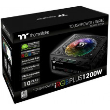 Блок питания Thermaltake ATX 1200W Toughpower iRGB Plus 80+ platinum (24+4+4pin) APFC 140mm fan color LED 12xSATA Cab Manag RTL