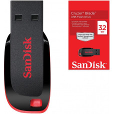 Флеш Диск Sandisk 32Gb Cruzer Blade SDCZ50-032G-B35 USB2.0 черный/красный