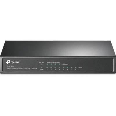 Коммутатор TP-Link TL-SF1008P (L2) 8x100Мбит/с 4PoE 57W неуправляемый