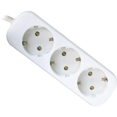 Сетевой удлинитель Defender E350 5м (3 розетки) белый (пакет ПЭ)