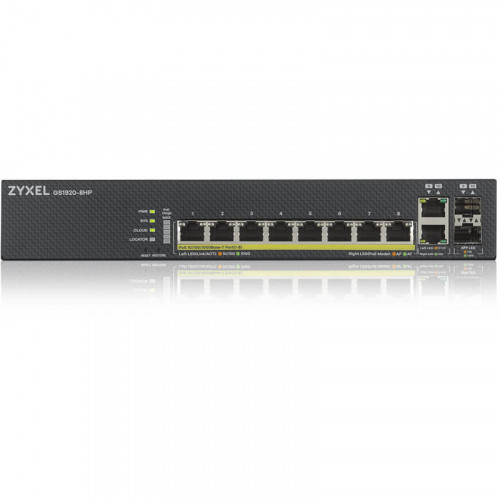 Коммутатор Zyxel GS1920-8HPV2-EU0101F (L2) 8x1Гбит/с 2xКомбо(1000BASE-T/SFP) 8PoE+ 130W управляемый
