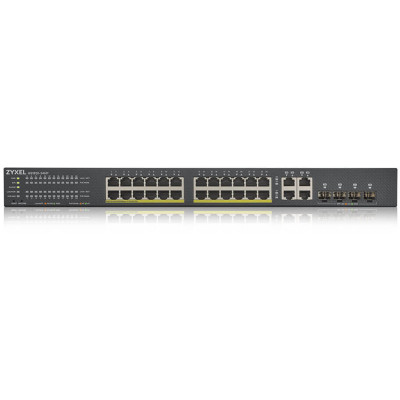 Коммутатор Zyxel GS192024HPV2-EU0101F (L2) 24x1Гбит/с 4xКомбо(1000BASE-T/SFP) 24PoE+ 375W управляемый