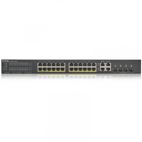 Коммутатор Zyxel GS192024HPV2-EU0101F (L2) 24x1Гбит/с 4xКомбо(1000BASE-T/SFP) 24PoE+ 375W управляемый
