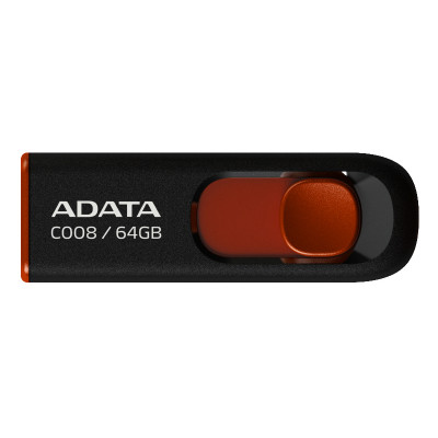 Флеш Диск A-Data 64GB Classic C008 AC008-64G-RKD USB2.0 красный/черный