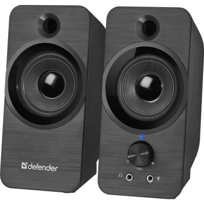 Колонки Defender SPK-190 2.0 черный 8Вт портативные