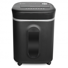 Шредер Heleos УМ28-5 черный/серебристый (секр.P-5) фрагменты 12лист. 28лтр. скрепки скобы пл.карты CD