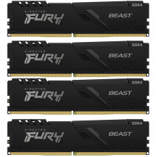 Память DDR4 4x32GB 3200MHz Kingston KF432C16BBK4/128 Fury Beast Black RTL Gaming PC4-25600 CL16 DIMM 288-pin 1.35В dual rank с радиатором Ret