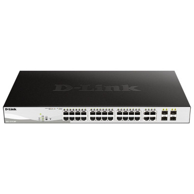 Коммутатор D-Link DGS-1210-28P/F DGS-1210-28P/F5A 24x1Гбит/с 4xКомбо(1000BASE-T/SFP) 24PoE 193W управляемый