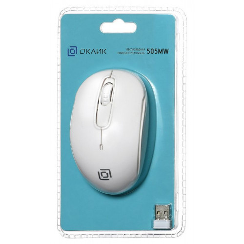 Мышь Оклик 505MW белый оптическая 1000dpi беспров. USB для ноутбука 3but (1018257)
