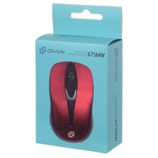Мышь Оклик 675MW черный/красный оптическая 1200dpi беспров. USB для ноутбука 3but (1025919)