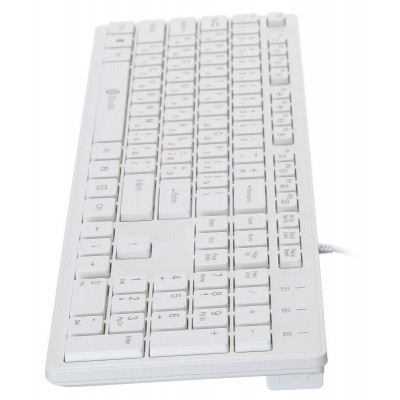 Клавиатура Оклик 500M белый USB slim Multimedia (1061586) кабель 1.5м