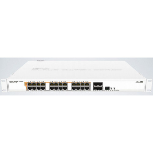 Коммутатор MikroTik CRS328-24P-4S+RM (L3) 24x1Гбит/с 4SFP+ 24PoE+ 450W управляемый
