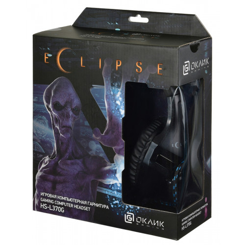 Наушники с микрофоном Оклик HS-L370G ECLIPSE черный 2м мониторные оголовье (1090730)