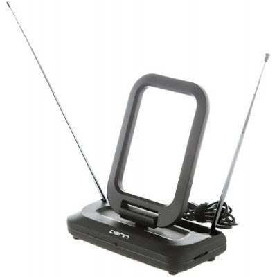 Антенна телевизионная Denn DAA250 35дБ активная черный каб.:1м