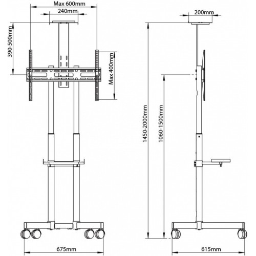 Подставка для телевизора Arm Media PT-STAND-8 черный 32"-80" макс.50кг напольный фиксированный