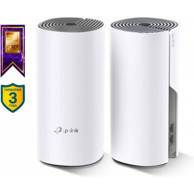 Бесшовный Mesh роутер TP-Link Deco E4 (DECO E4(2-PACK)) AC1200 10/100BASE-TX белый (упак.:2шт)