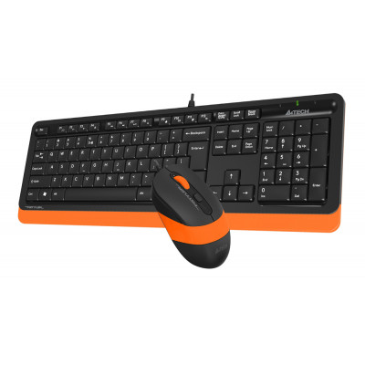 Клавиатура + мышь A4Tech Fstyler F1010 клав:черный/оранжевый мышь:черный/оранжевый USB Multimedia