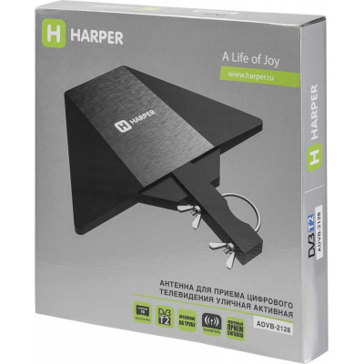 Антенна телевизионная Harper ADVB-2128 30дБ активная черный