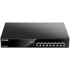 Коммутатор D-Link DGS-1008MP/B1A 8x1Гбит/с 8PoE+ 125W неуправляемый