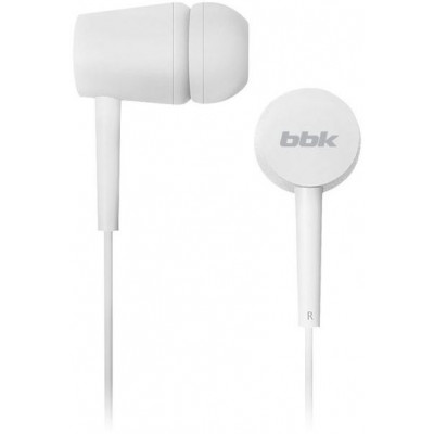Наушники вкладыши BBK EP-1002S 1.2м белый проводные в ушной раковине (EP-1002S (W))