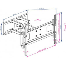 Кронштейн для телевизора Kromax ATLANTIS-80 черный 32"-75" макс.50кг настенный поворотно-выдвижной и наклонный