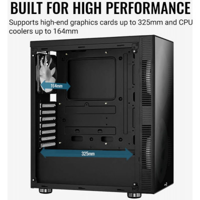 Корпус Aerocool Python-G-BK-v1 черный без БП ATX 1x120mm 2x200mm 2xUSB2.0 1xUSB3.0 audio bott PSU