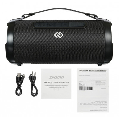 Колонка порт. Digma S-22 черный 15W 1.0 BT 1500mAh (SP2215B)