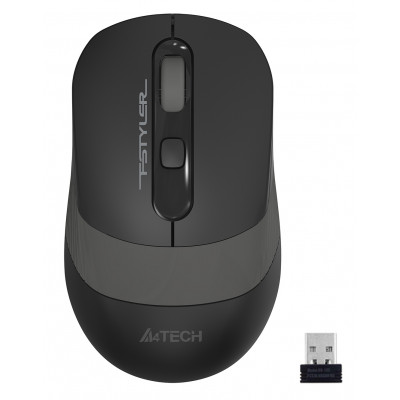Мышь A4Tech Fstyler FG10S черный/серый оптическая 2000dpi silent беспров. USB для ноутбука 4but (FG10S GREY)