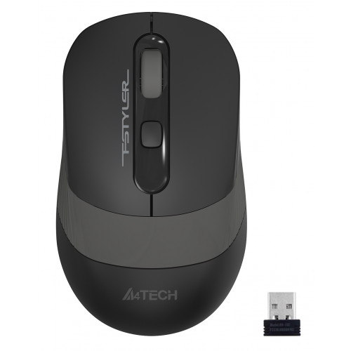 Мышь A4Tech Fstyler FG10S черный/серый оптическая 2000dpi silent беспров. USB для ноутбука 4but (FG10S GREY)