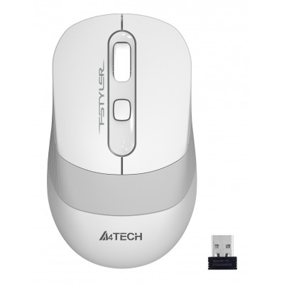 Мышь A4Tech Fstyler FG10S белый/серый оптическая 2000dpi silent беспров. USB для ноутбука 4but (FG10S WHITE)