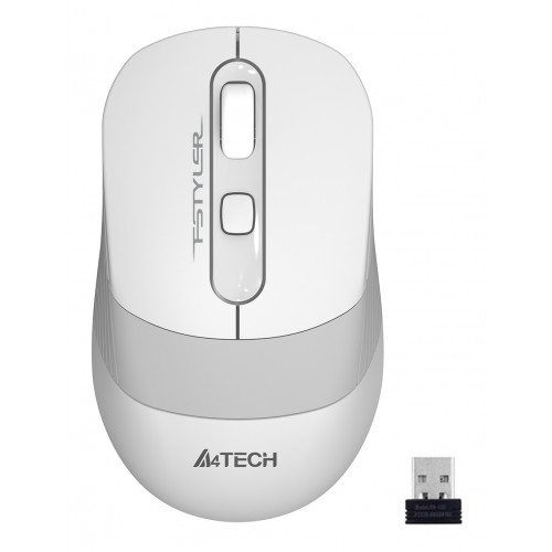 Мышь A4Tech Fstyler FG10S белый/серый оптическая 2000dpi silent беспров. USB для ноутбука 4but (FG10S WHITE)