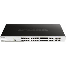 Коммутатор D-Link DGS-1210-28P/FL1A 28x1Гбит/с 4xКомбо(1000BASE-T/SFP) 24PoE 193W управляемый