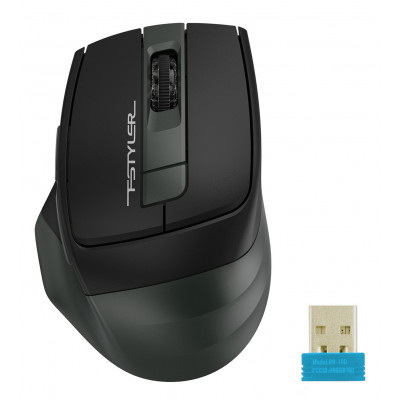 Мышь A4Tech Fstyler FB35 зеленый/черный оптическая 2000dpi беспров. BT/Radio USB для ноутбука 6but (FB35 MIDLIGHT GREEN)