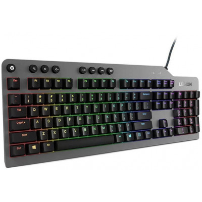 Клавиатура Lenovo K500 RGB механическая черный USB Multimedia for gamer LED (подставка для запястий) (GY40T26479) кабель 1.8м