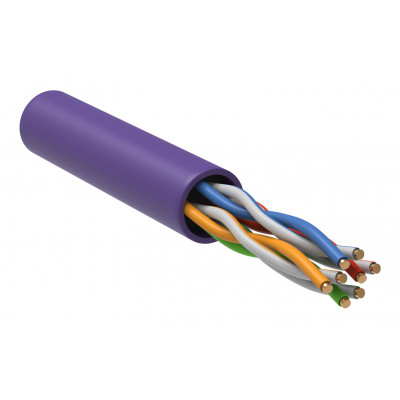 Кабель информационный ITK LC1-C5E04-126 кат.5е U/UTP не экранированный 4X2X24AWG LSZH внутренний 305м фиолетовый