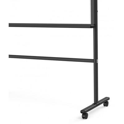 Доска стеклянная Deli 8738 стеклянная белый 90x120см алюминиевая рама стекло на подставке магнитный 4 магнита/4 колесика/2 маркера/стиратель