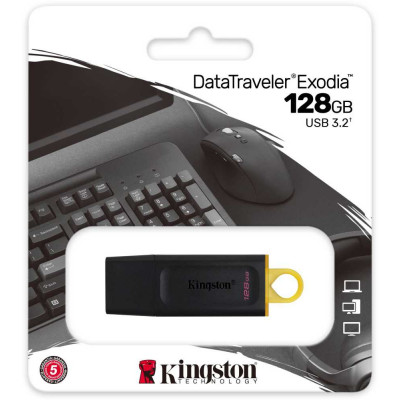 Флеш Диск Kingston 128GB DataTraveler Exodia DTX/128GB USB3.2 черный/желтый Флеш Диск Kingston 128GB DataTraveler Exodia DTX/128GB USB3.2 черный/желтый