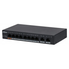 Коммутатор Dahua DH-PFS3010-8GT-96 10x1Гбит/с 7PoE+ 1PoE++ 96W неуправляемый