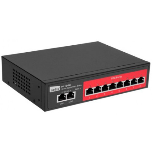 Коммутатор Netis P110GC (L2) 10x1Гбит/с 8PoE+ 120W неуправляемый