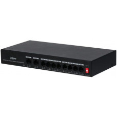 Коммутатор Dahua DH-PFS3010-8ET-65 10x100Мбит/с 8PoE+ 65W неуправляемый