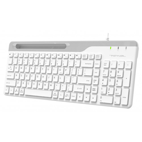 Клавиатура A4Tech FK25 белый/серый USB slim (FK25 WHITE) кабель 1.5м