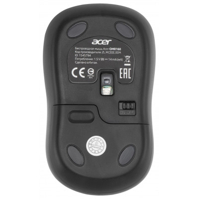 Мышь Acer OMR160 черный оптическая 1200dpi беспров. USB 3but (ZL.MCEEE.00M)