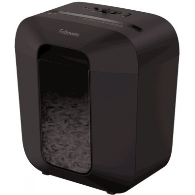 Шредер Fellowes PowerShred LX25 черный (секр.P-4) фрагменты 6лист. 11.5лтр. скрепки скобы пл.карты