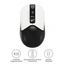 Мышь A4Tech Fstyler FB12 белый/черный оптическая 1200dpi беспров. BT/Radio USB 3but (FB12 PANDA)