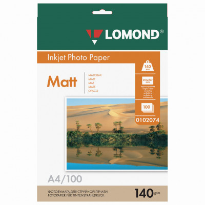 Фотобумага Lomond 0102074 A4/140г/м2/100л./белый матовое для струйной печати