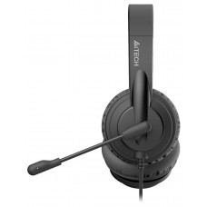 Наушники с микрофоном A4Tech HU-10 черный 2м накладные USB оголовье (HU-10/USB/BLACK)