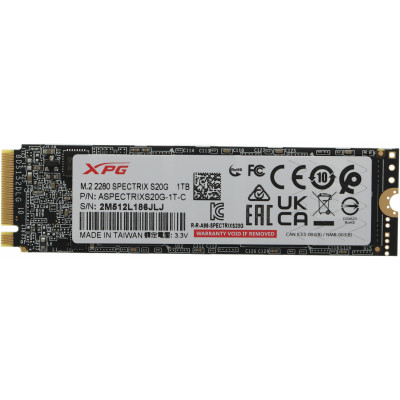 Накопитель SSD A-Data PCIe 3.0 x4 1TB ASPECTRIXS20G-1T-C Spectrix S20G M.2 2280