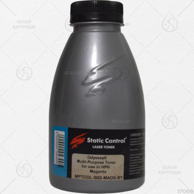 Тонер HP LJ CP1215/1515/1525/СМ1312/1415 (MPTCOL-MAOS), 50 гр, Magenta, Static Control (Silver) 